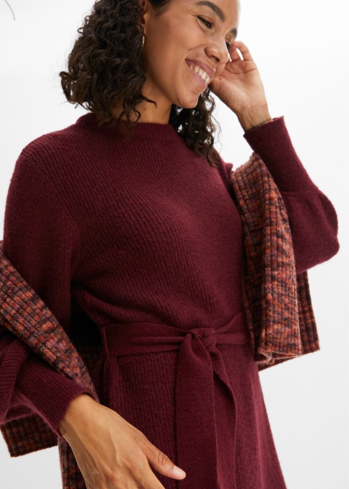 Strickkleid mit Ballonärmeln