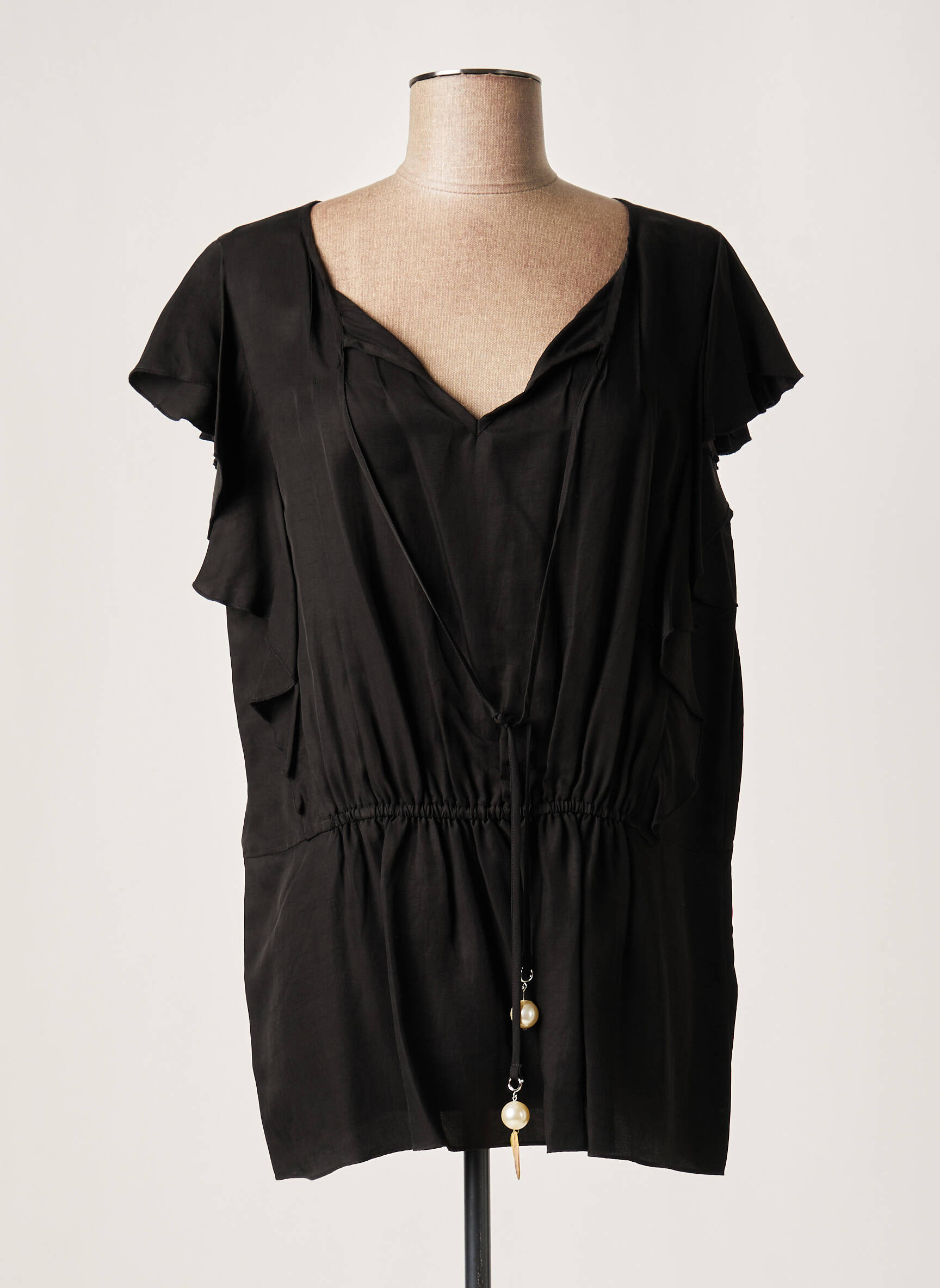 Lauren Vidal Tuniquemanchecourte Femme couleur noir