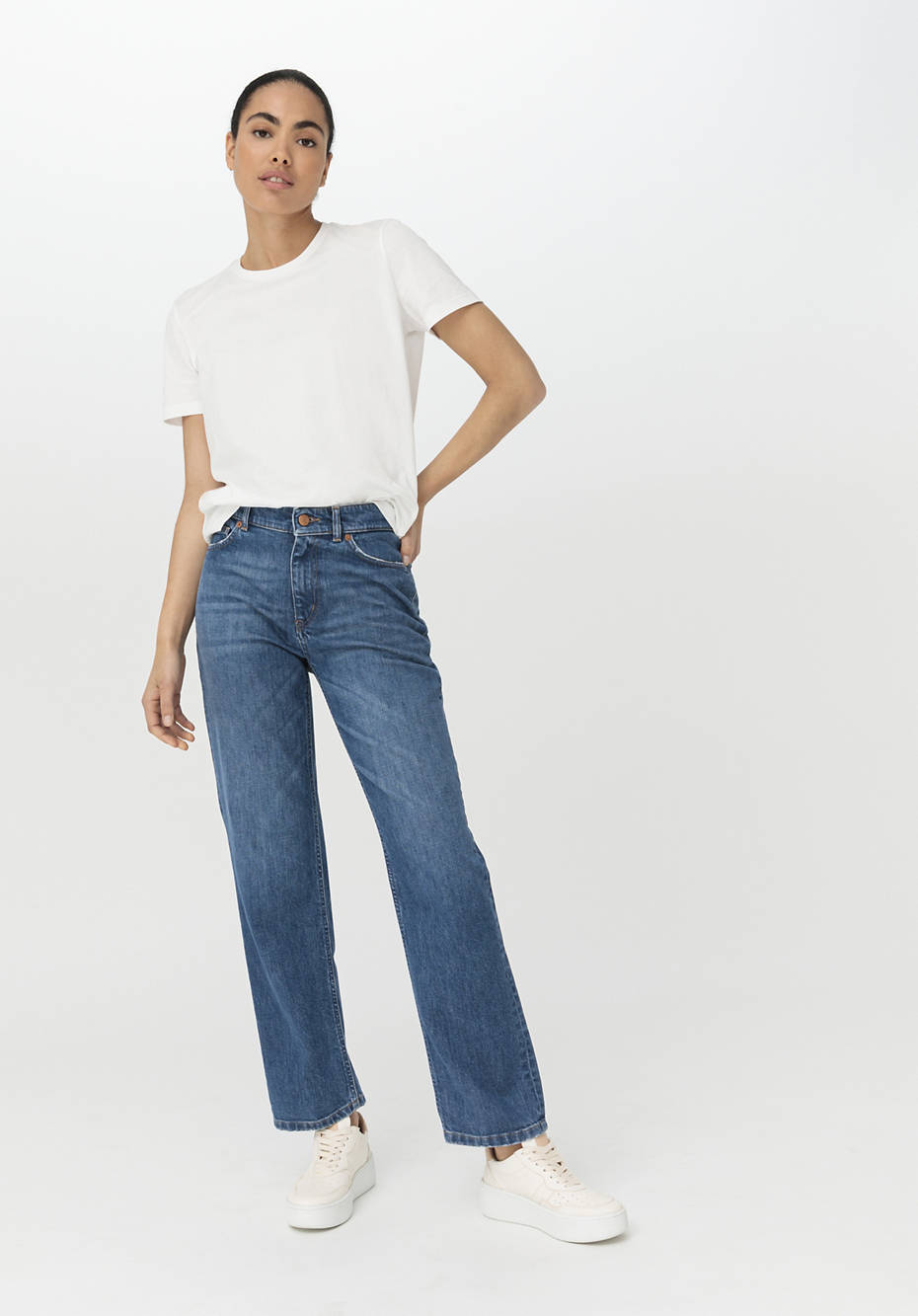 Coreva™ Jeans BEA High Rise Straight Cropped aus Bio-Denim