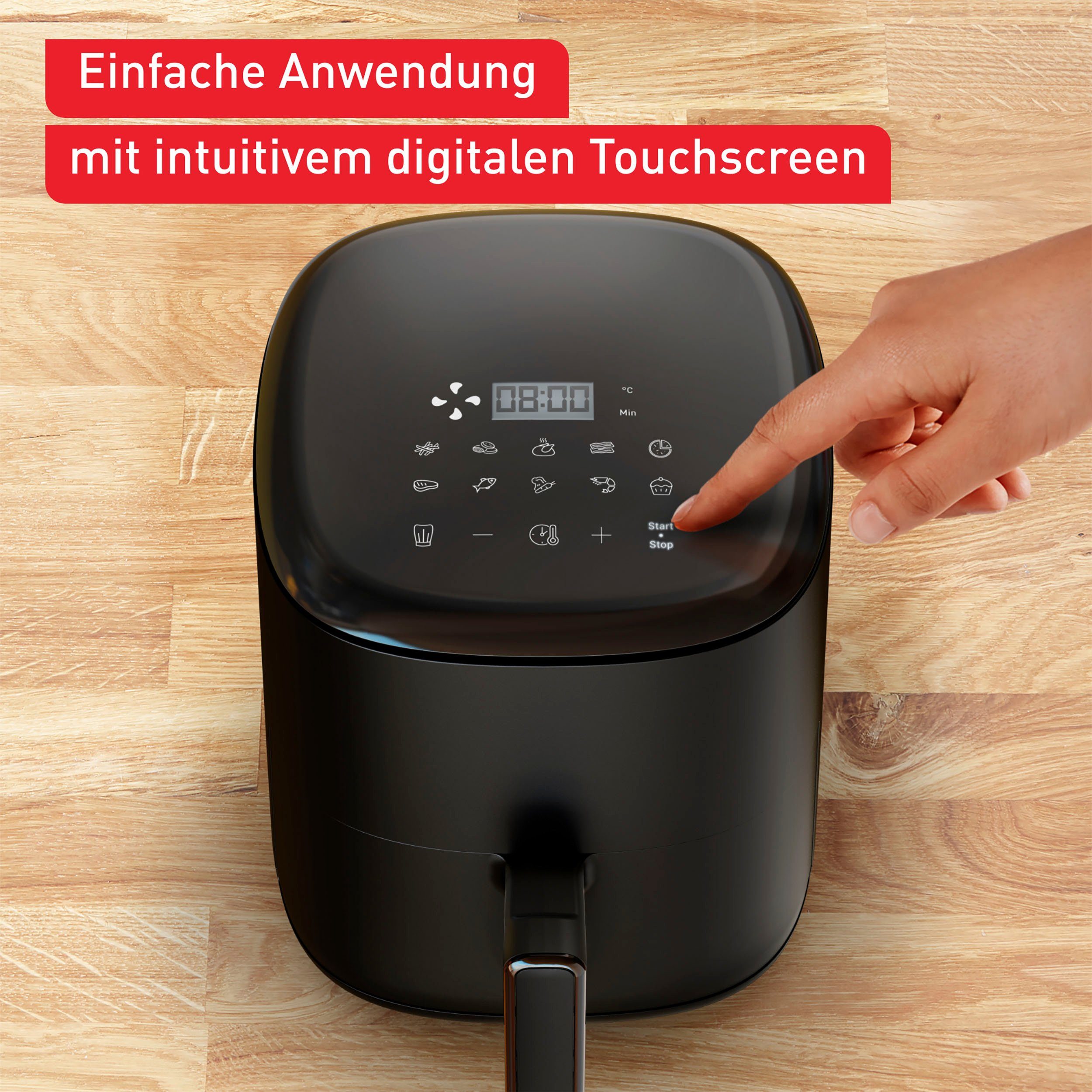 Tefal Heißluftfritteuse EY1458 Easy Fry Compact, 1300 W
