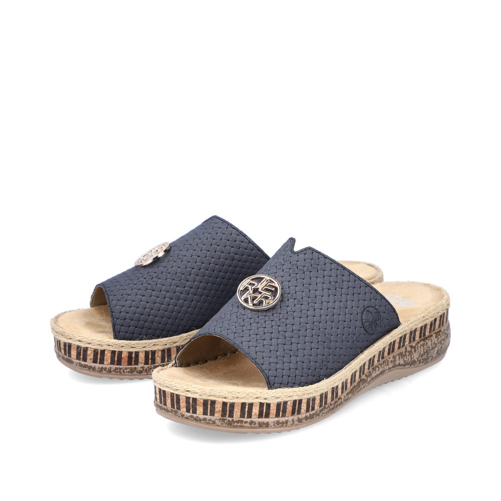 Rieker Damen Pantoletten marineblau