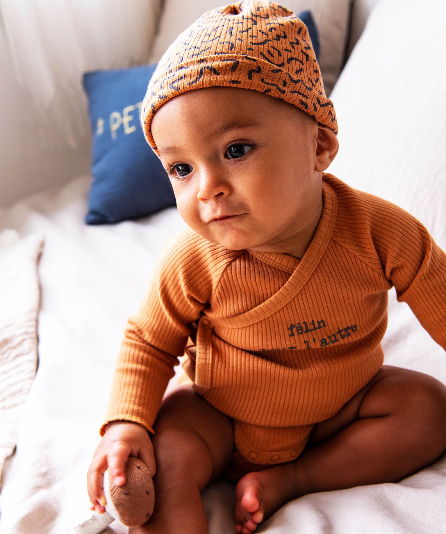 Ensemble de naissance évolutif 3 pièces : body + legging +... marron | GEMO