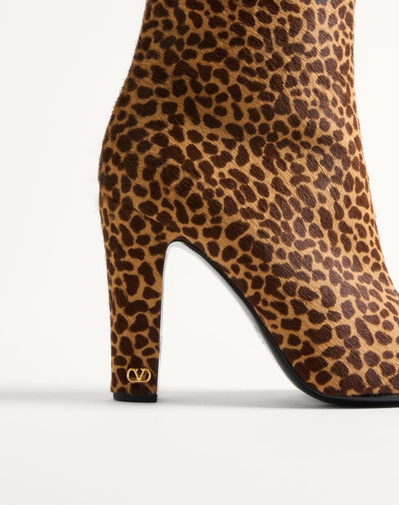 Bota Hotty 100mm em couro de bezerro com efeito pônei