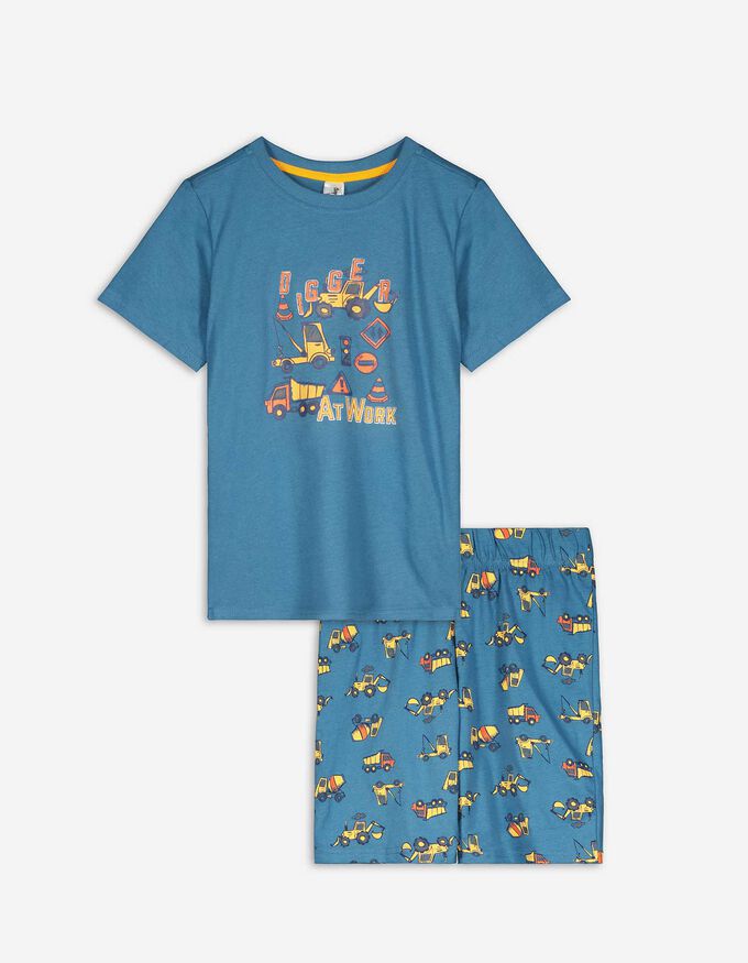 Pyjama Set aus Shirt und Shorts - Allover-Print