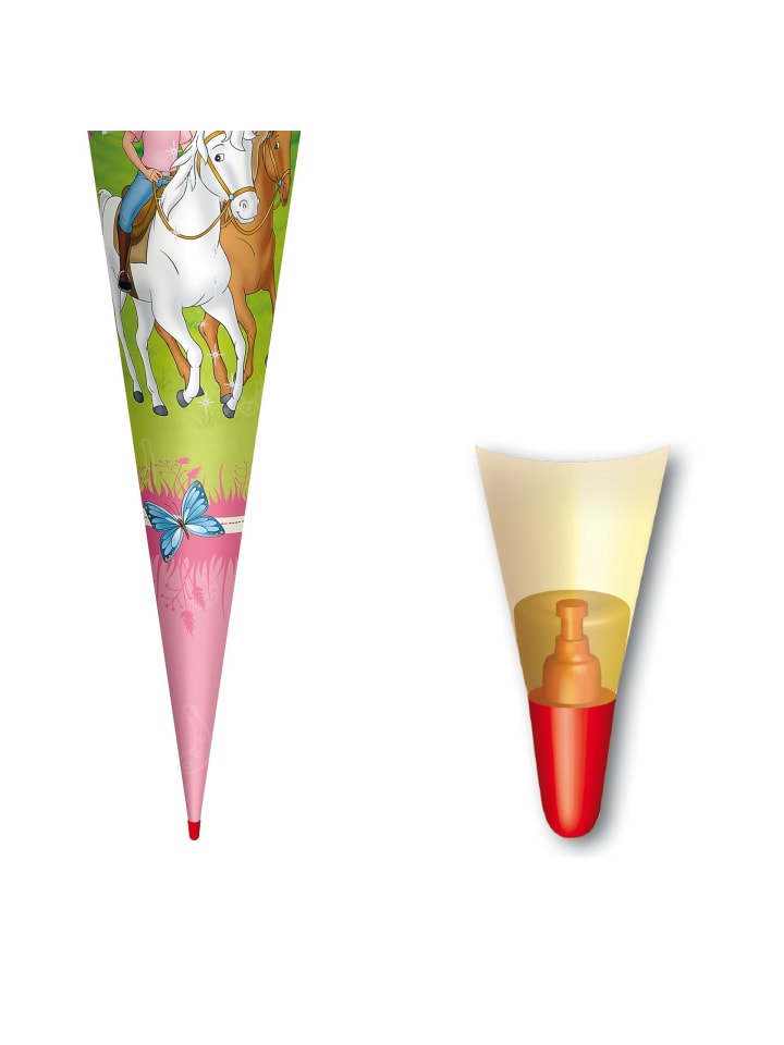ROTH Set Schultüte Bibi & Tina 70 cm, Glitter,  LED Schleife in Bunt günstig kaufen onesize