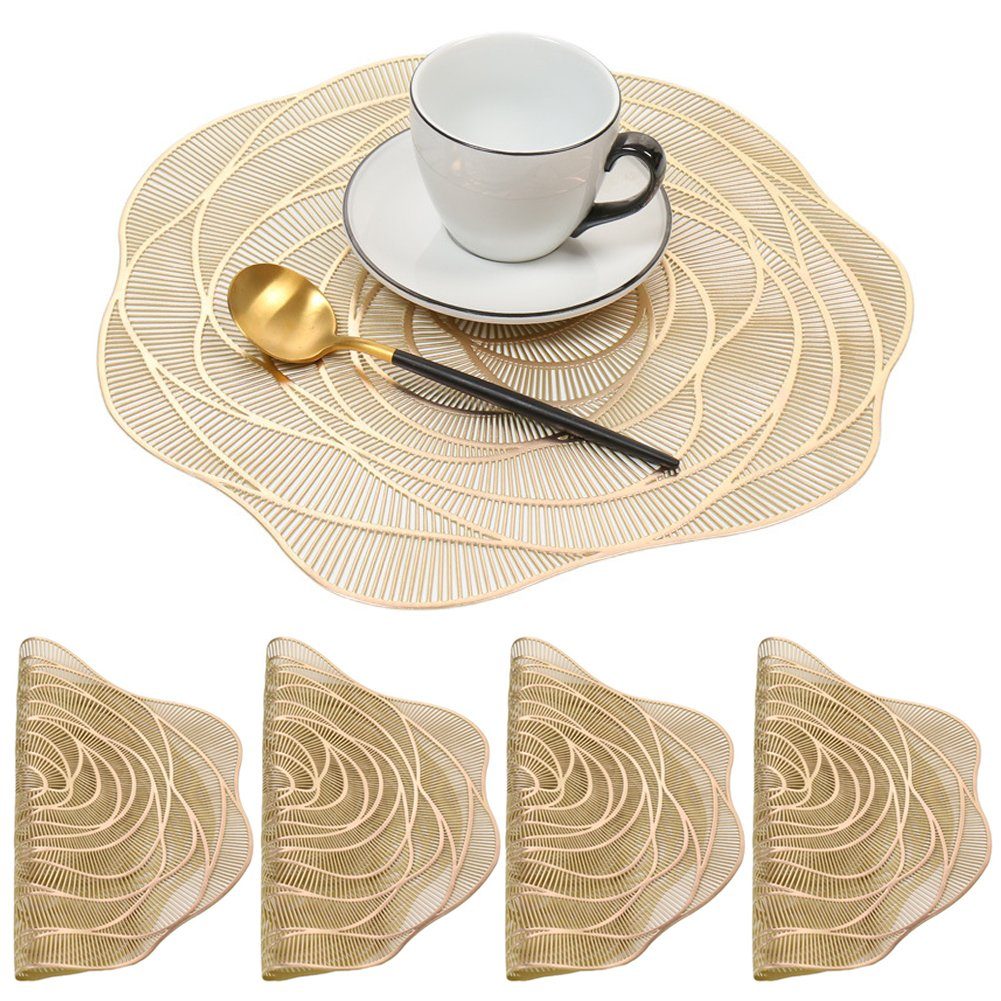 ZAXSD Tischsitz Tischsets,4er PVC Platzsets, Abwaschbar Tischsets, Hitzebeständig und rutschfest Tischsets, 38 cm