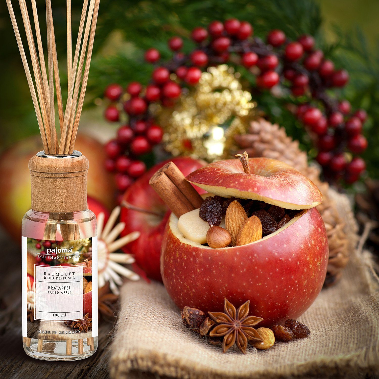 pajoma® Raumduft Bratapfel, 100 ml, Lufterfrischer in Geschenkverpackung