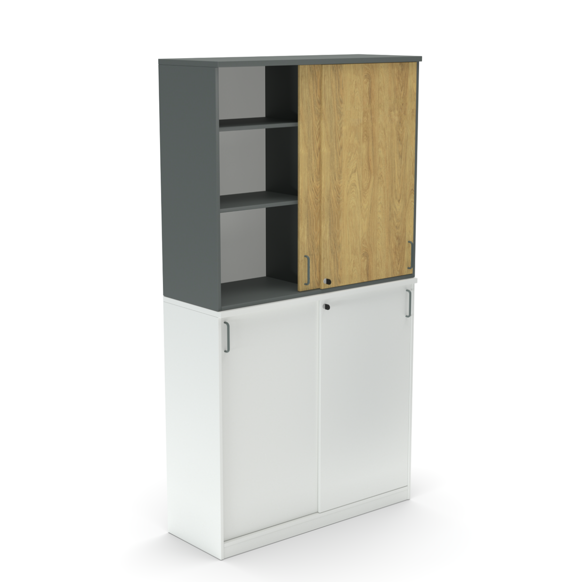 Aufsatzschrank E10 Natural Hickory Grau