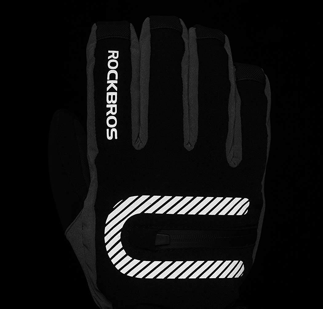 ROCKBROS Fahrradhandschuhe Skihandschuhe 2 in 1 Handschuhe (Frühling, Herbst Winter Vollfinger Winddicht Warme Handschuhe für Outdoor Sports Laufen, Motorrad, Fahrrad Damen Herren)