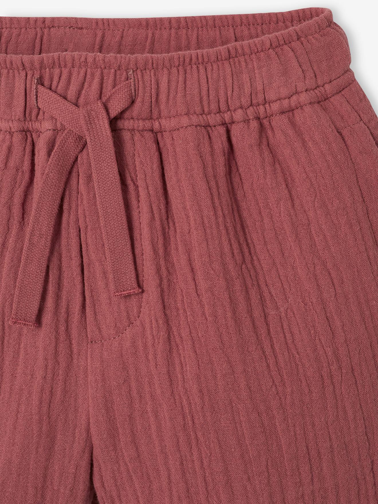 Ensemble tee-shirt et short en gaze de coton garçon terracotta