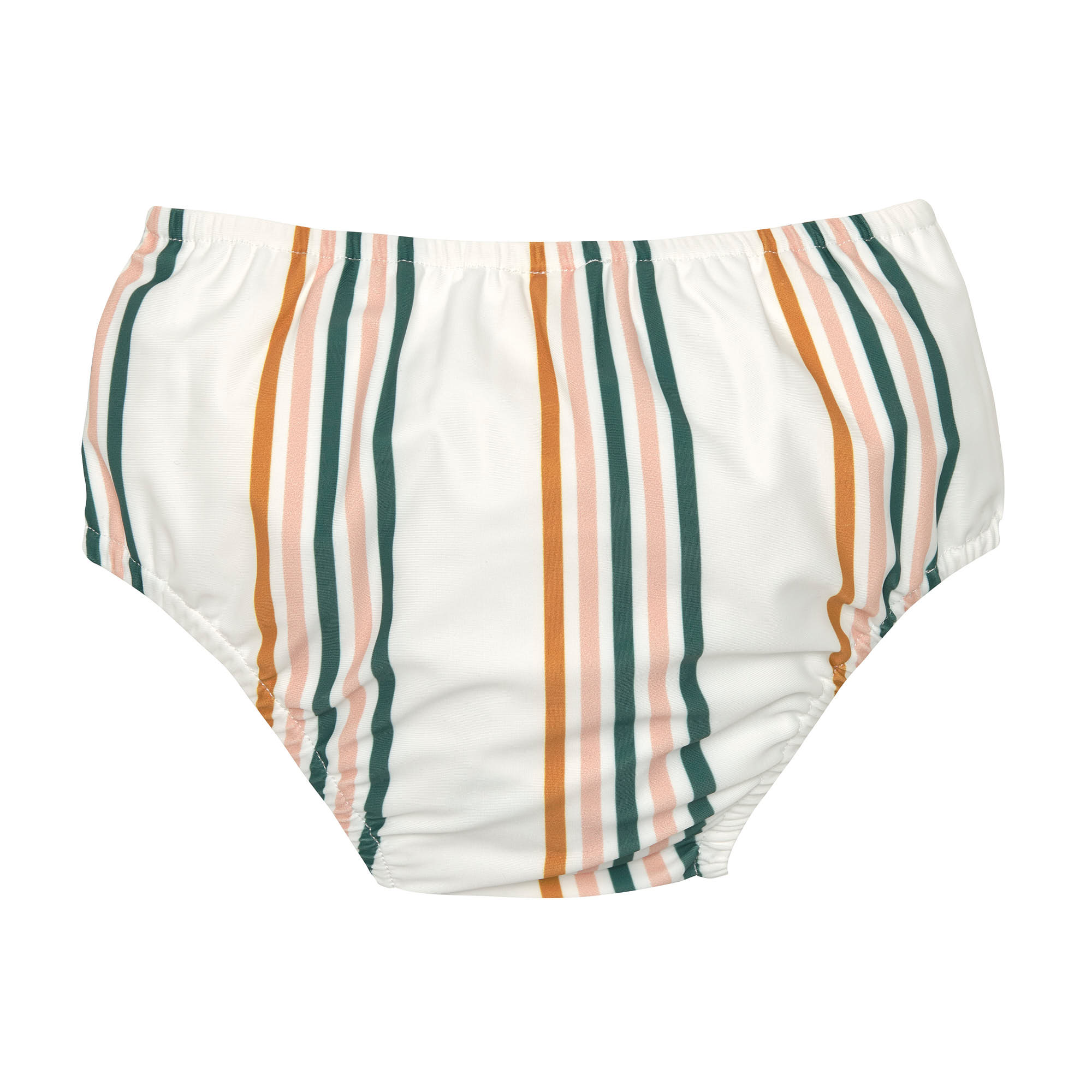Schwimmwindel mit Druckknöpfen - Streifen, Rosa Weiß