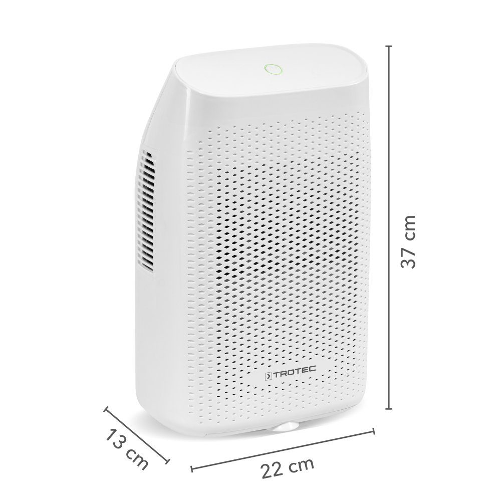 TROTEC Luftentfeuchter TTP 10 E, für 25 m³ Räume, Entfeuchtung 0,75 l/Tag, Peltier-Luftentfeuchter