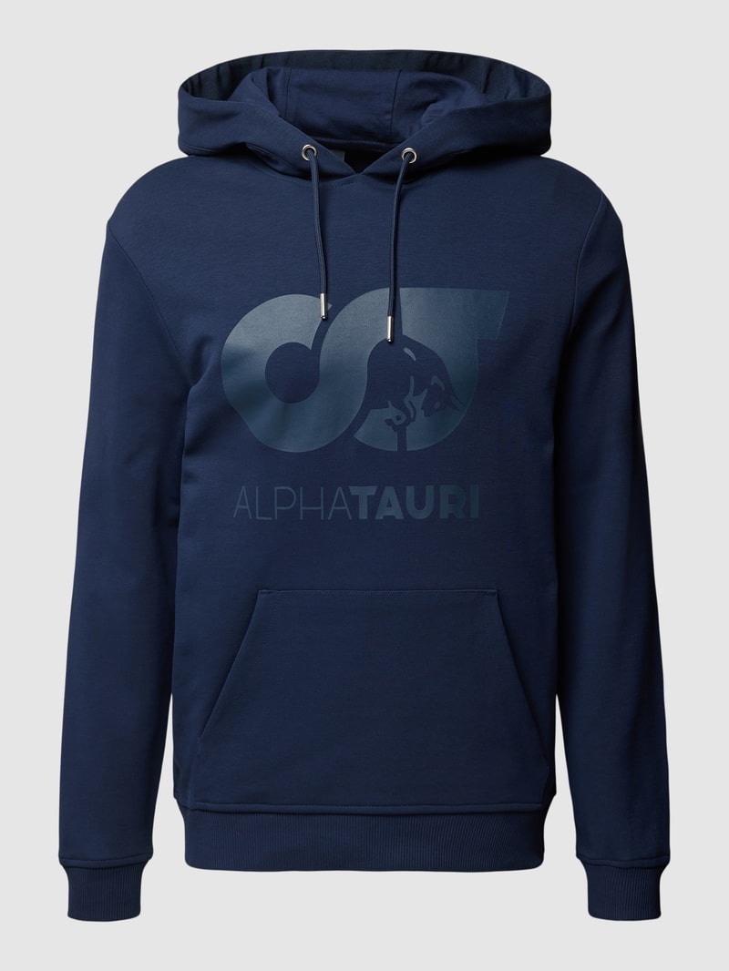Hoodie mit Label-Print Modell 'SHERO' in marineblau