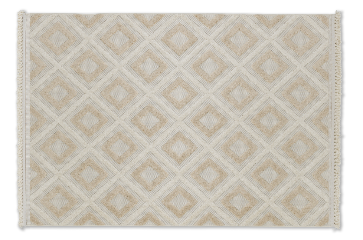 Schöner Wohnen Webteppich Summer Quadrate beige 80x150