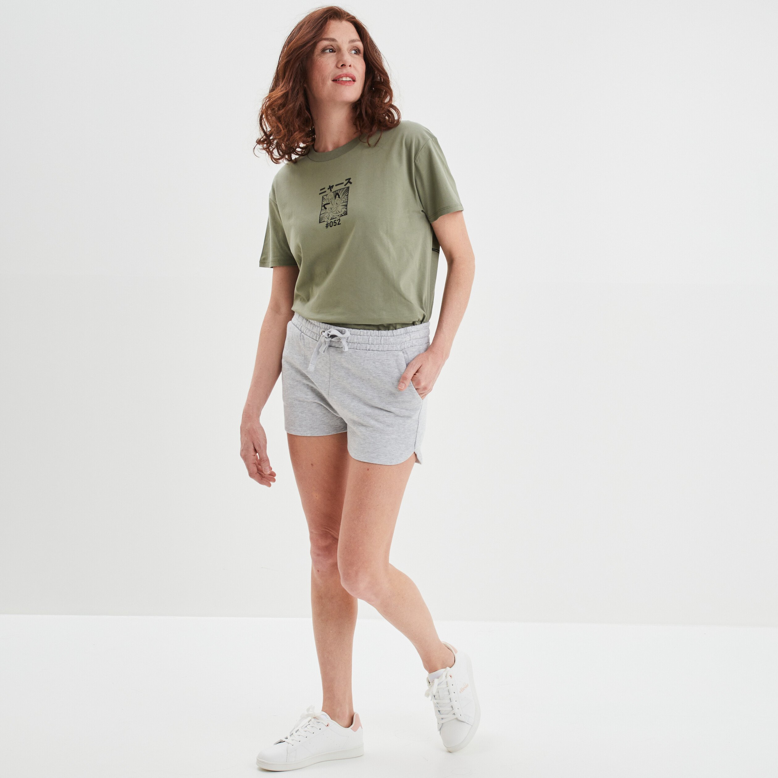 Short avec cordon de resserrage gris clair femme | La Halle