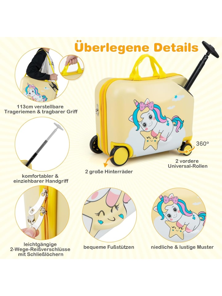 COSTWAY 2 tlg. Kinderkoffer Rucksack in Bunt günstig kaufen onesize