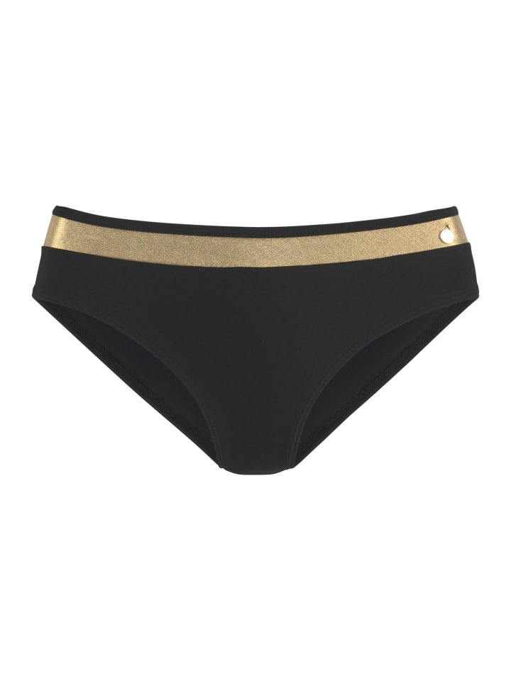 LASCANA Bikini-Hose in schwarz-goldfarben günstig kaufen