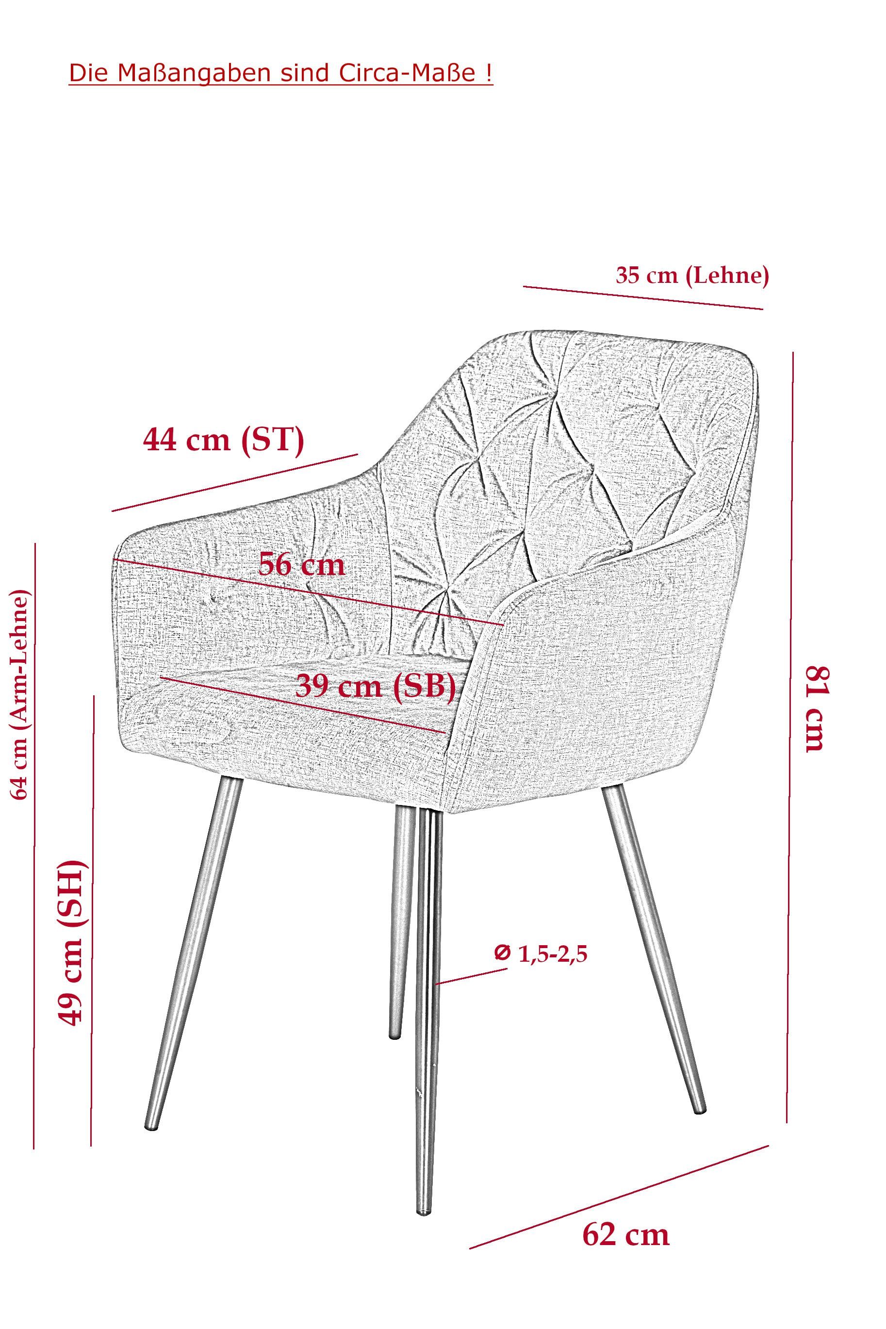 HELA Essgruppe CLEO, (5-tlg., 1 Tisch / 4 Stühle), mit Armlehnen