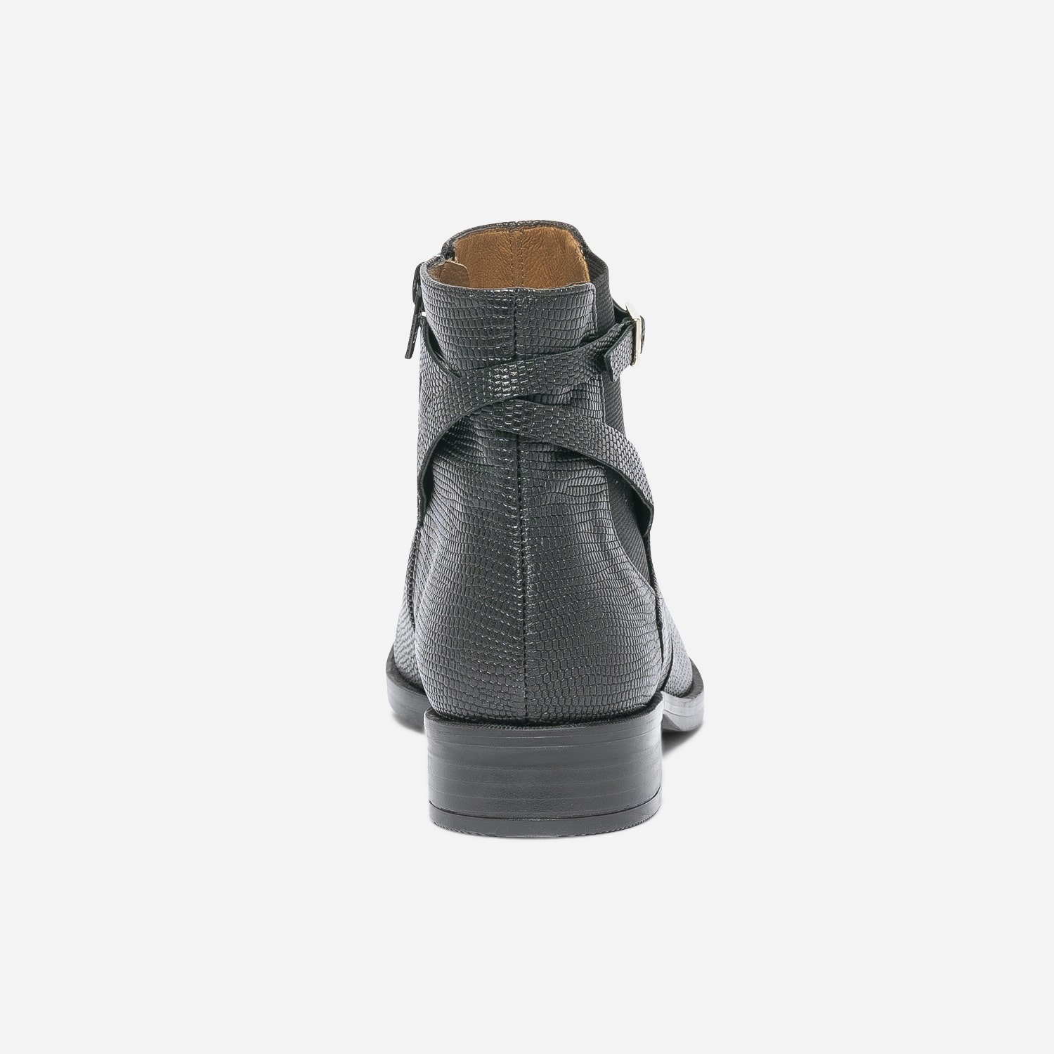 Chelsea boots ERAM FLEX noir cuir embossé à bride