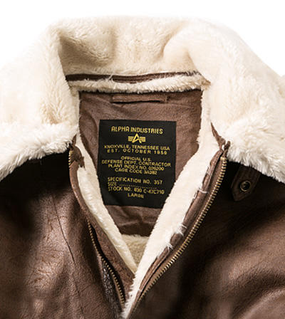 ALPHA INDUSTRIES, Jacke, Lederimitat Kunstfell, kastanienbraun