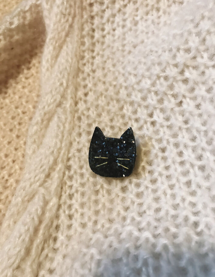 Broche chat noir pailleté TENDRE CACTUS
