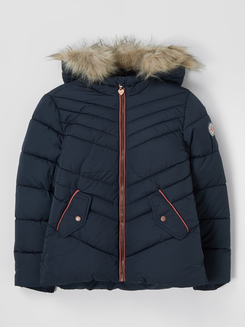 Steppjacke mit Webpelz in marineblau