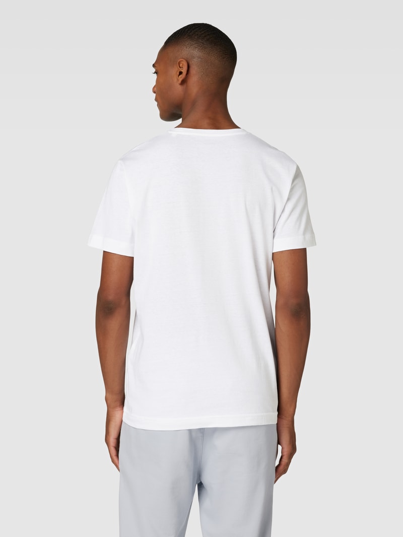 T-Shirt mit Label-Print in weiß