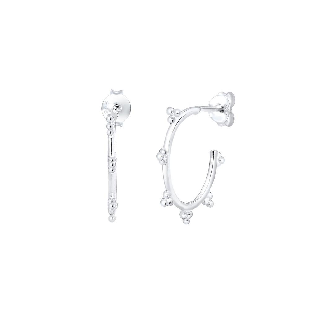 Elli Elli Boucles d'Oreilles Créoles Base Géo Boucles d'oreilles Femme - (925/1000) Ar Boucles d'oreilles