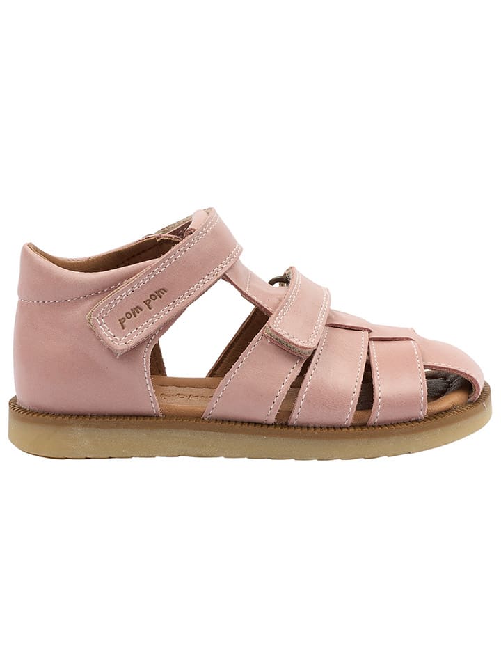 POM POM Leder-Halbsandalen in Rosa günstig kaufen