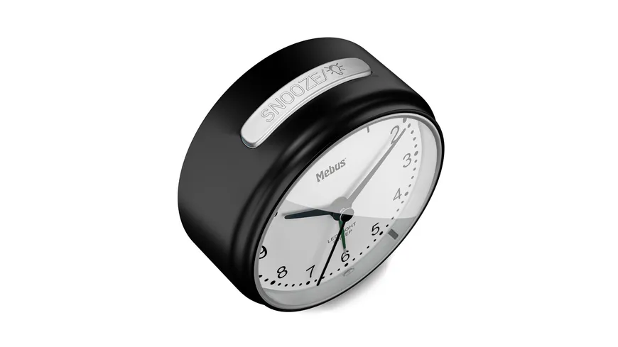 Mebus Quarzwecker analog Schwarz