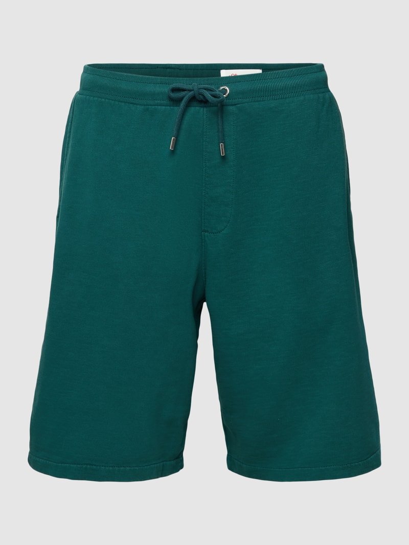 Sweatshorts mit Tunnelzug Modell 'Washer' in petrol