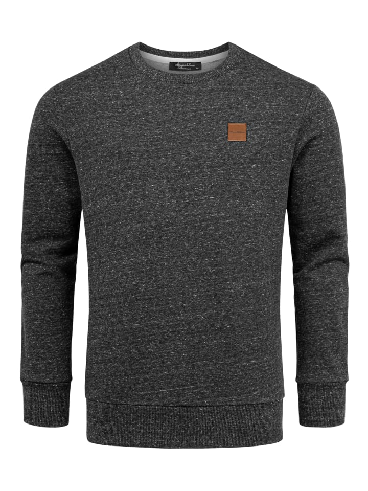 Amaci&Sons Sweatshirt mit Rundhalsausschnitt DURHAM in Schwarz günstig kaufen