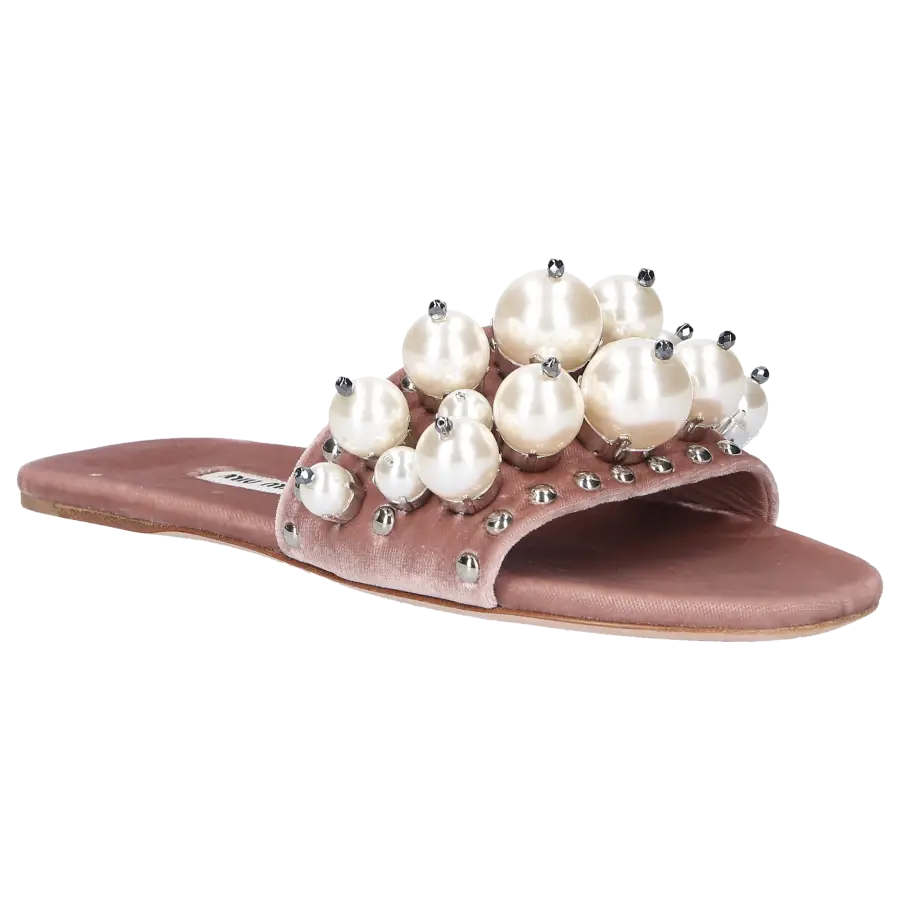 Miu Miu - Sandalen Samt - beige