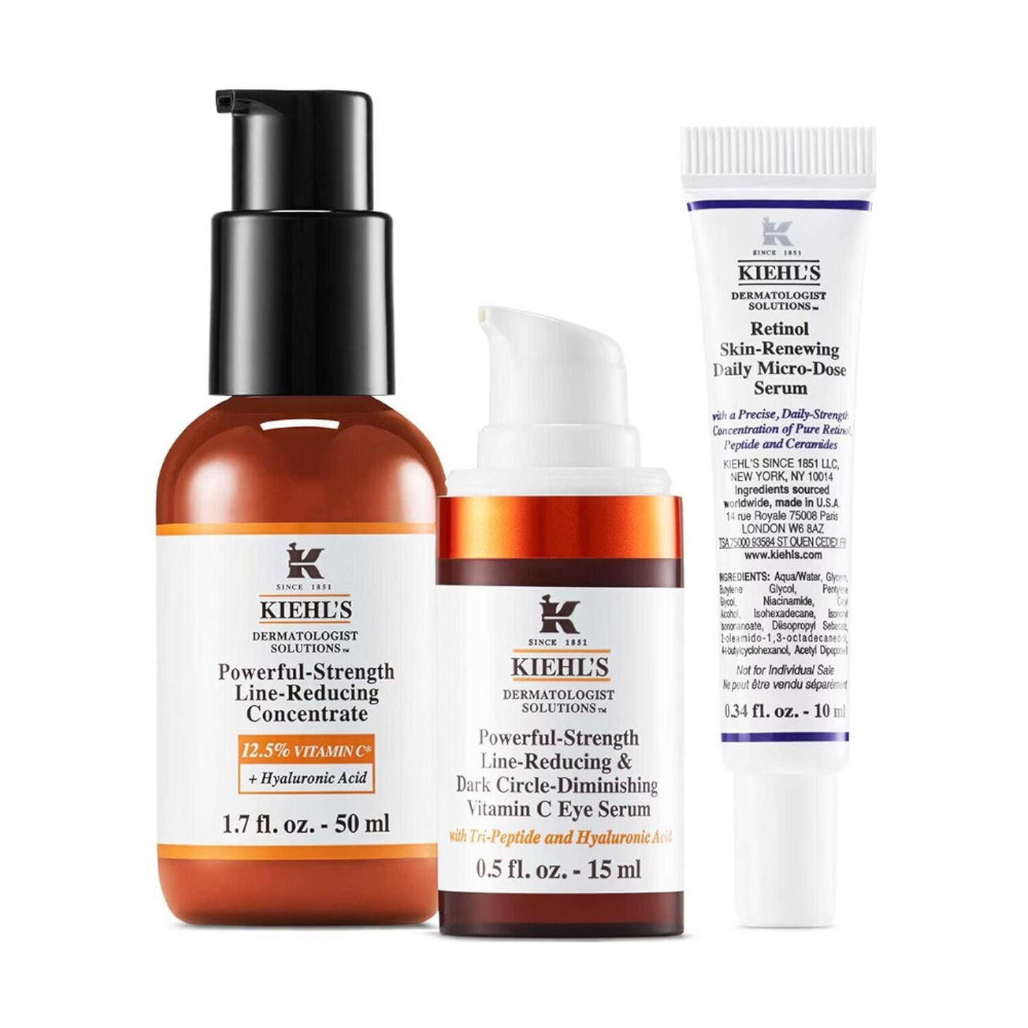 kiehl's Day To Night Line Reducing Bundle Coffret Sérums Visage & Yeux Anti-Rides
