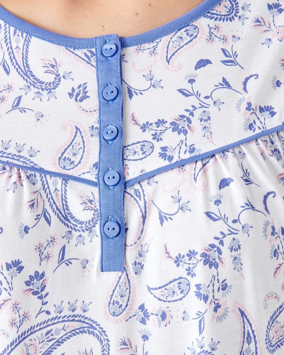Chemise de nuit en pur coton peigné