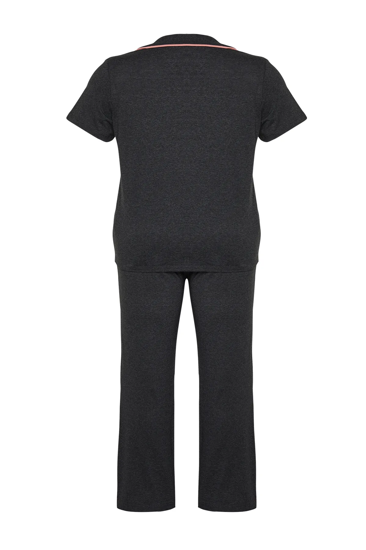 Trendyol Curve  Große Größen in Pyjama-Set - Grau - Unifarben