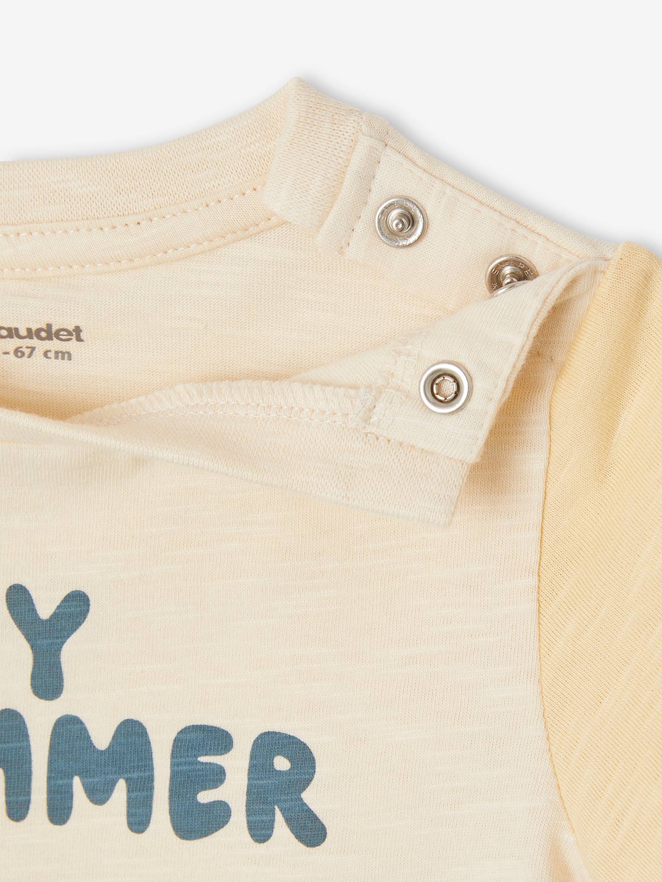 Vertbaudet Baby T-Shirt, Colorblock Oeko-Tex - himmelblau