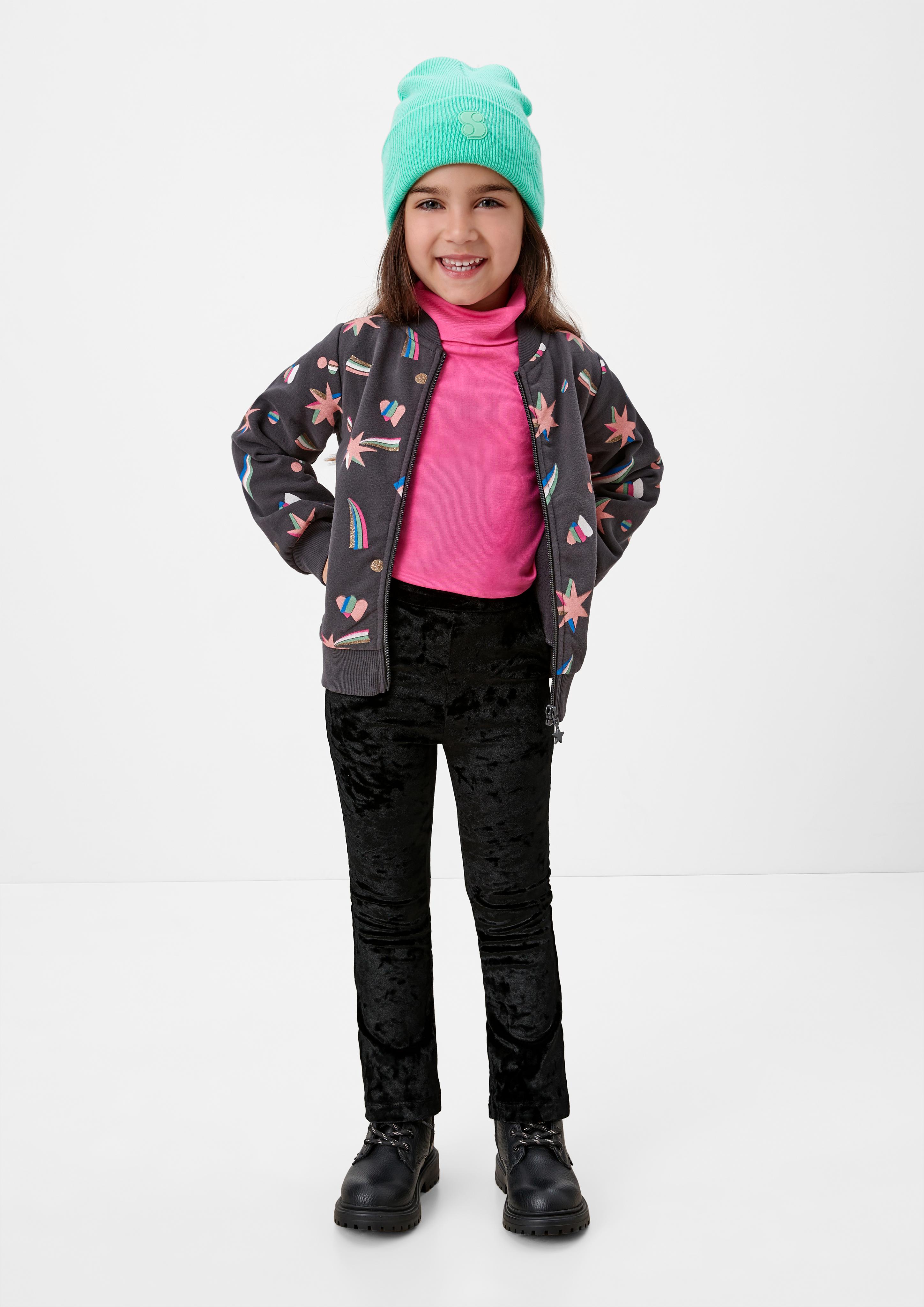 Samtleggings mit Flared Leg  2122671-9999