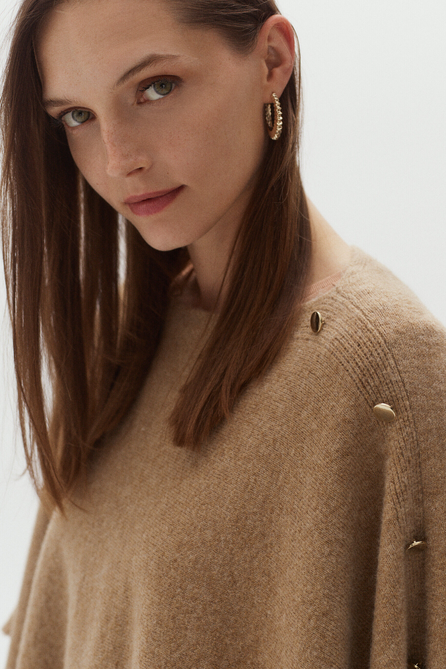 poncho lisa b camel femme