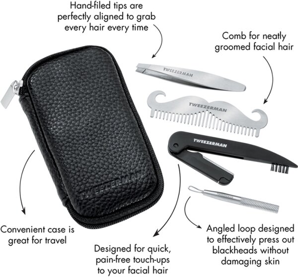 Tweezerman Travel Tool Essentials Kit - Reisepflege Set Bartpflegeset