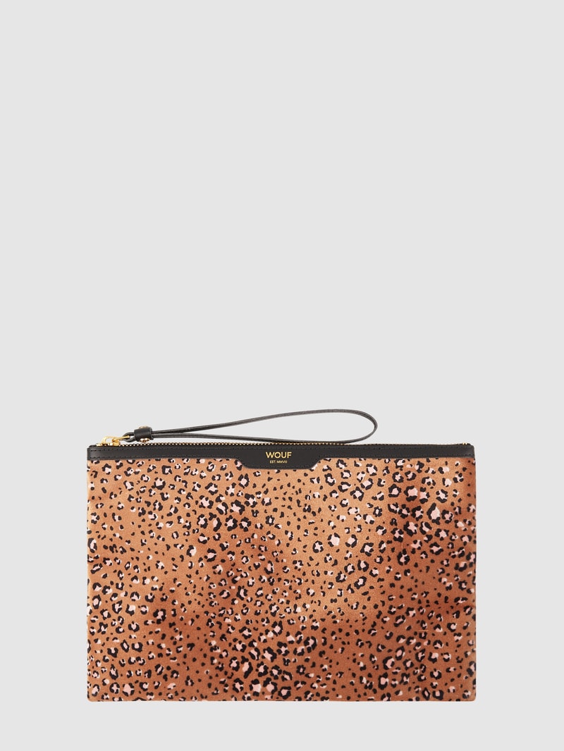 Pochette aus Samt Modell 'Bruna' in cognac