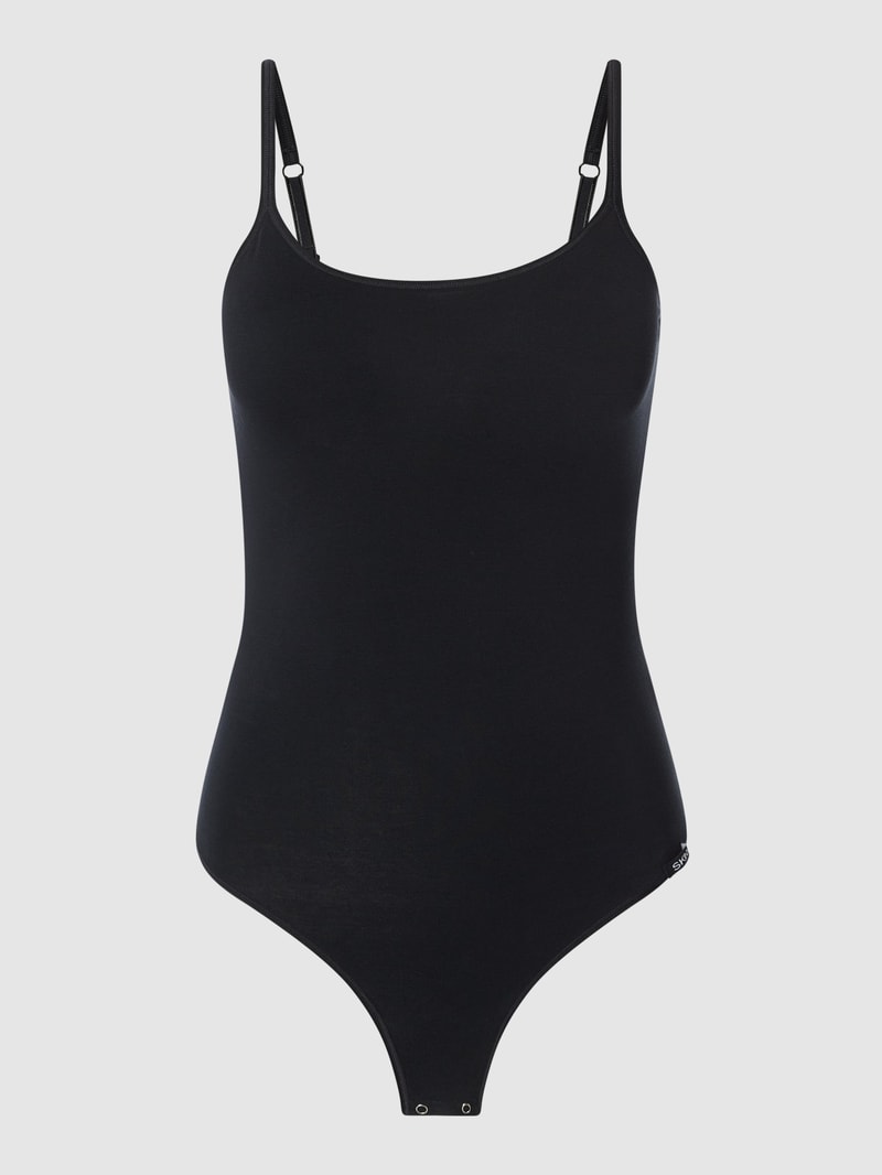 Body mit Stretch-Anteil in schwarz