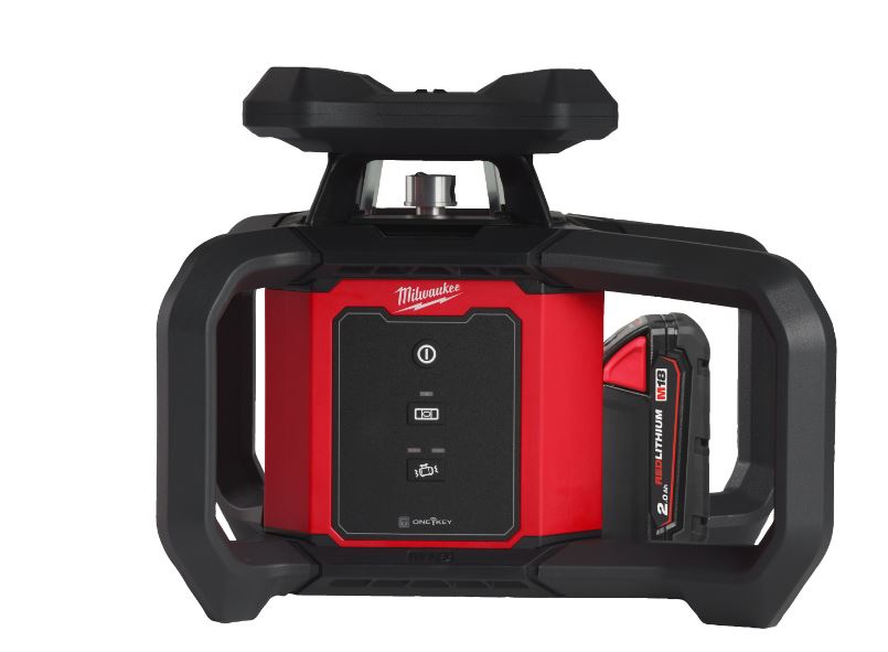 Milwaukee 4933493191 M18 RLOH600-201C Horizontalni/Vertikalni Rotirajući Crveni Laser 18V 2.0Ah Li-Ion