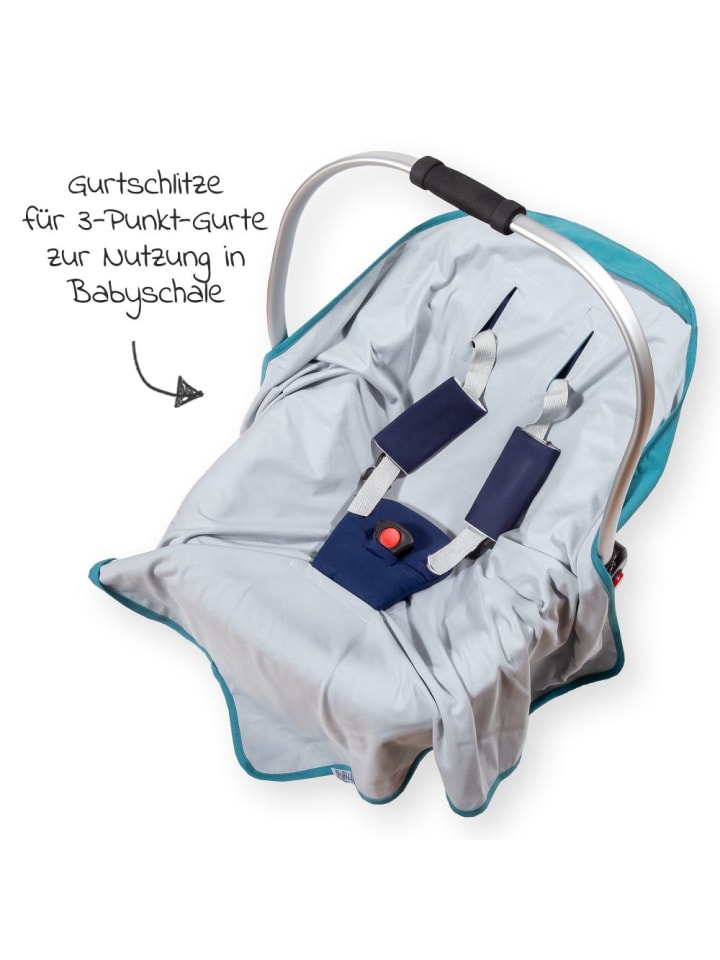 Makian Einschlagdecke leichte Jerseydecke - für Babyschale in gruen,blau günstig kaufen onesize