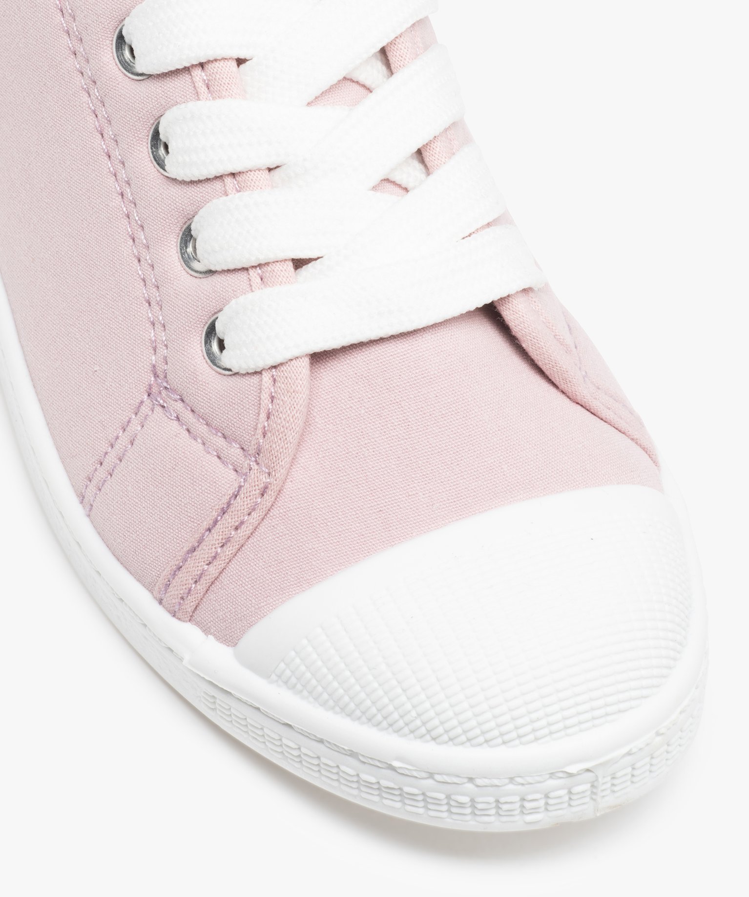 Baskets fille en toile à bout renforcé fermeture lacets violet clair | GEMO