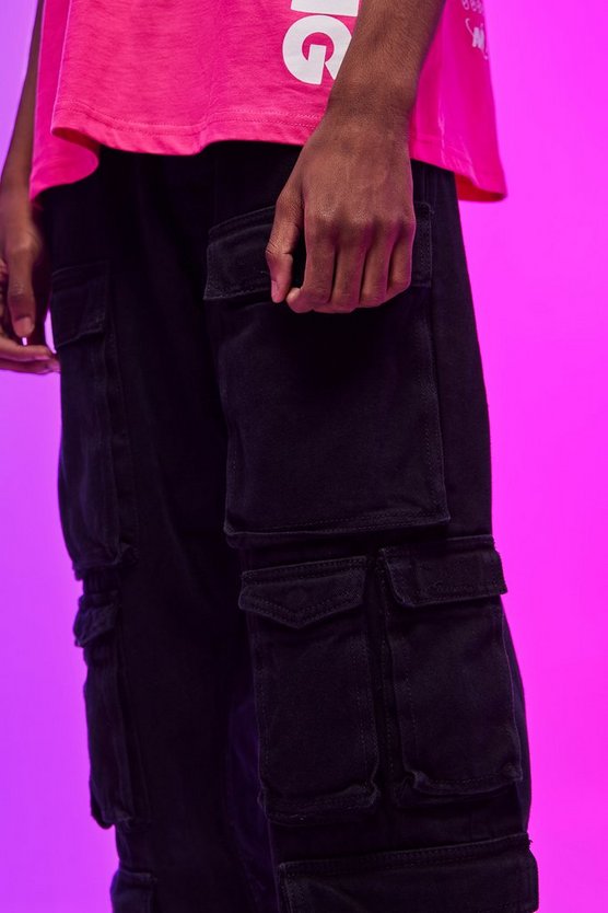 Lockere Cargo-Jeans mit Taschen