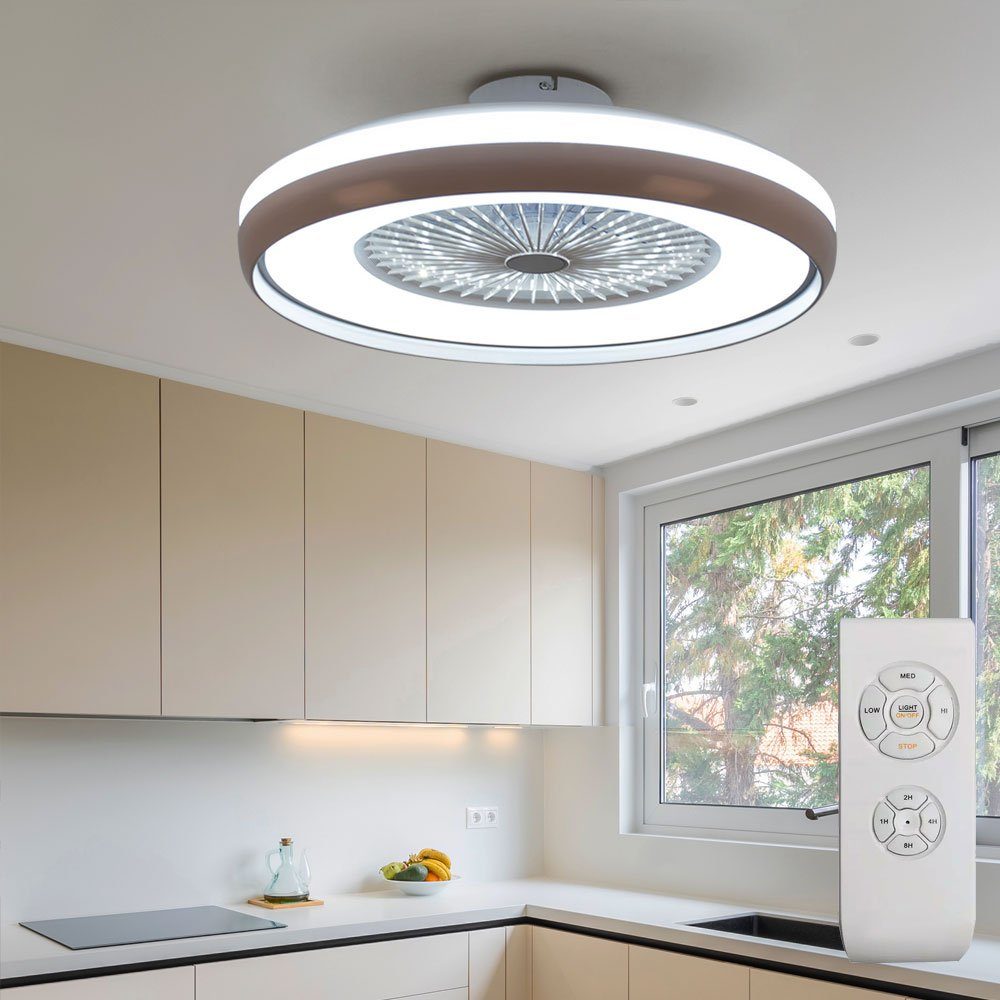 V-TAC Deckenventilator, LED Decken Ventilator Leuchte Fernbedienung Tageslicht Lampe