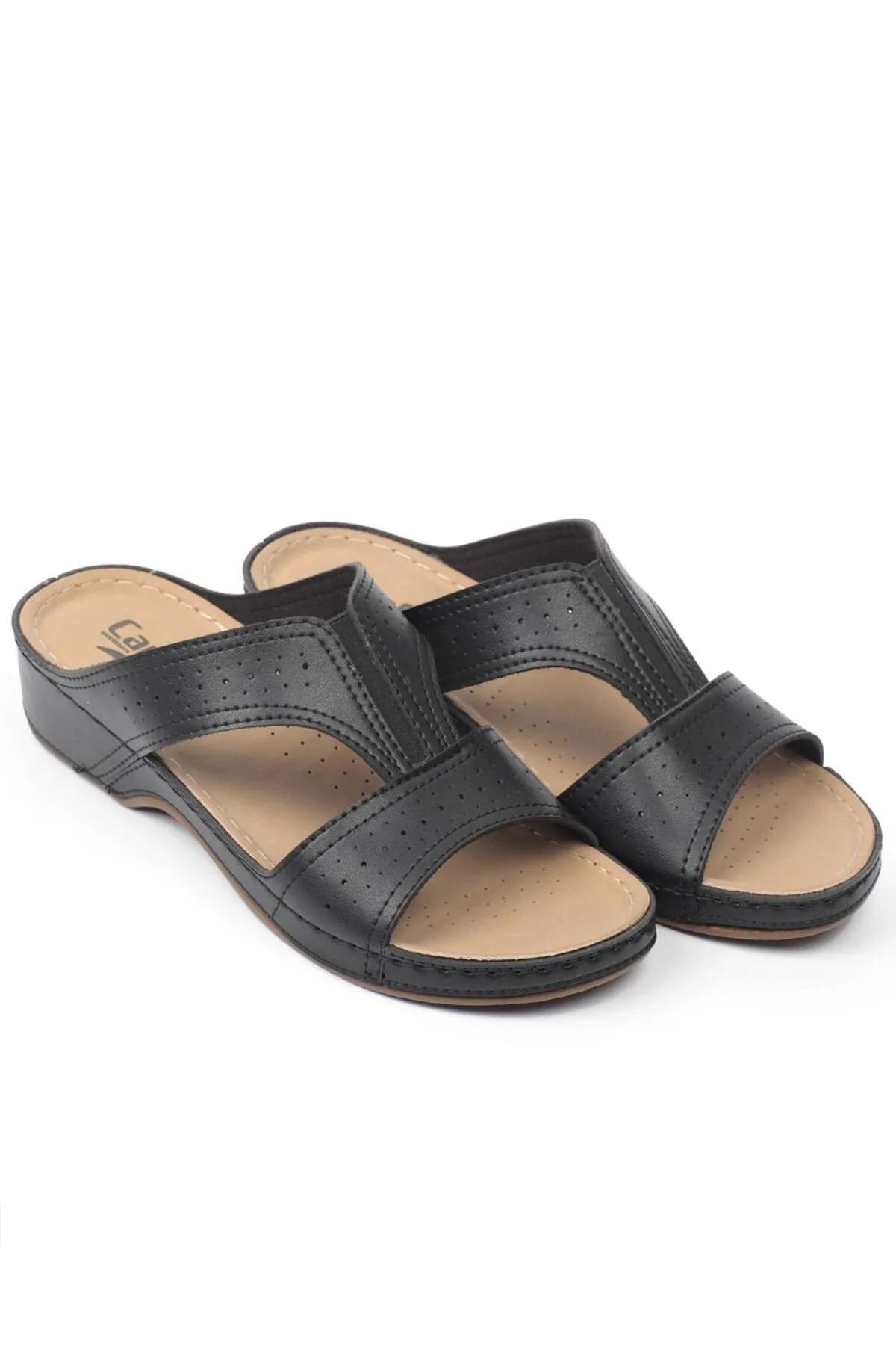 Capone Outfitters  Capone Z0426 Schwarze anatomische Komfort-Hausschuhe für Damen