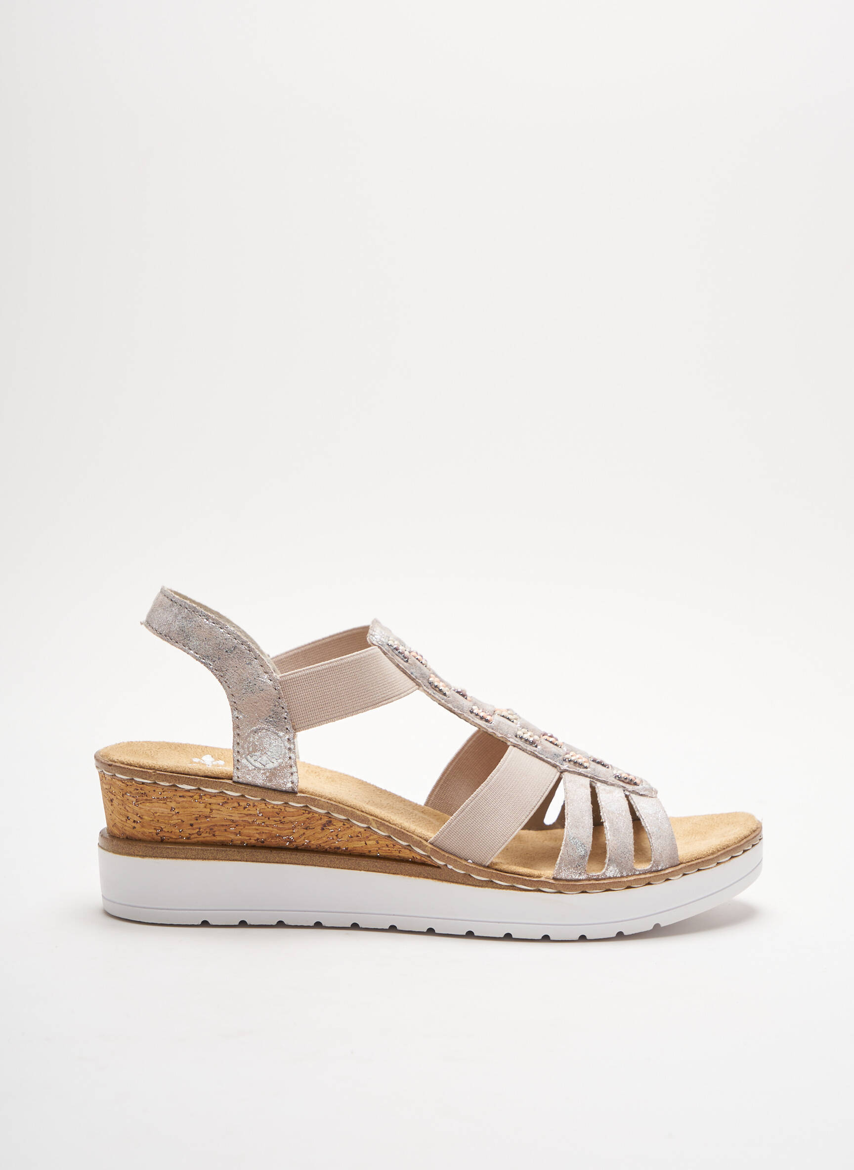 Rieker Sandales Nu Pieds Femme couleur gris