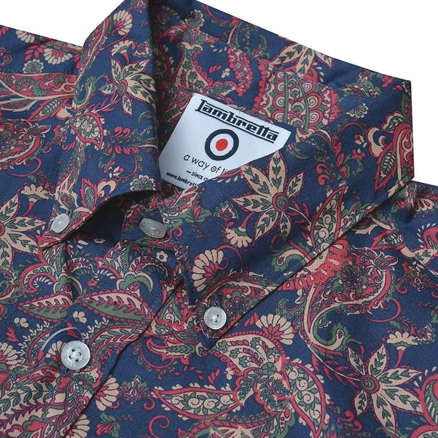 Lambretta Paisley Herren Langarm Hemd RWIS1380